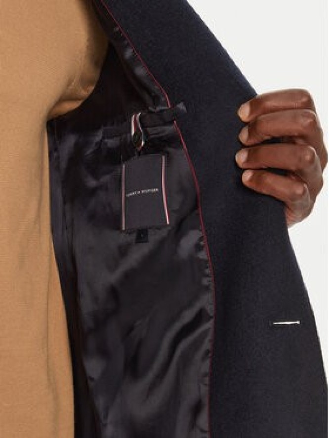 Tommy Hilfiger Płaszcz wełniany MW0MW36611 Granatowy Regular Fit