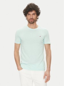Tommy Jeans T-Shirt DM0DM20363 Zielony Slim Fit