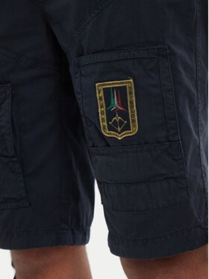 Aeronautica Militare Szorty materiałowe 261BE0041UCT01122 Granatowy Regular Fit
