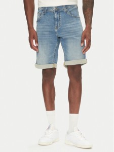 Mustang Szorty jeansowe Chicago Z 1016349 Niebieski Slim Fit