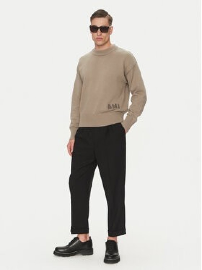 AMI Paris Chinosy HTR111.WV0066 Czarny Regular Fit