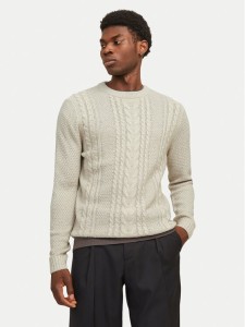 Jack & Jones Sweter Craig 12258480 Écru Regular Fit
