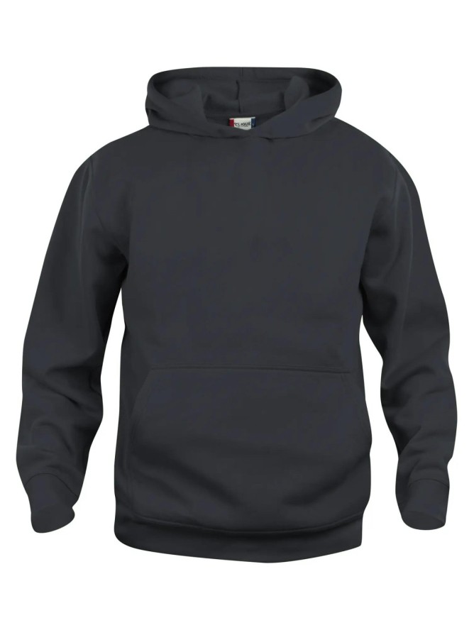 clique Basic Hoody Junior - bluza z kapturem czarna, miękki materiał przeciw