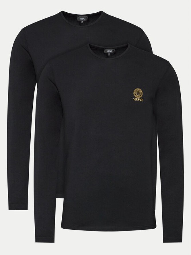 Versace Komplet longsleeve AU10197 Czarny Slim Fit