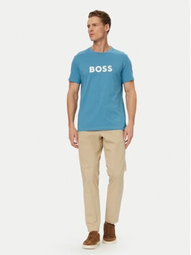 BOSS T-Shirt 50491706 Turkusowy Regular Fit