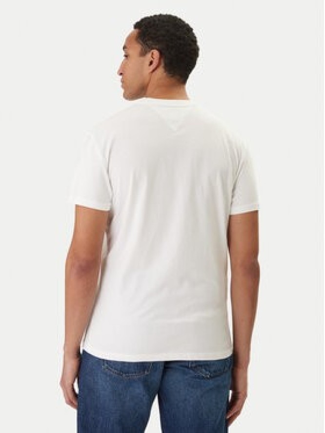 Tommy Jeans T-Shirt Linear Logo DM0DM20744 Biały Regular Fit