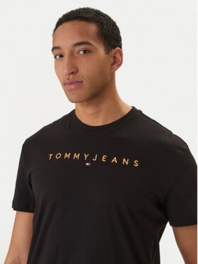 Tommy Jeans T-Shirt Linear Logo DM0DM20744 Czarny Regular Fit