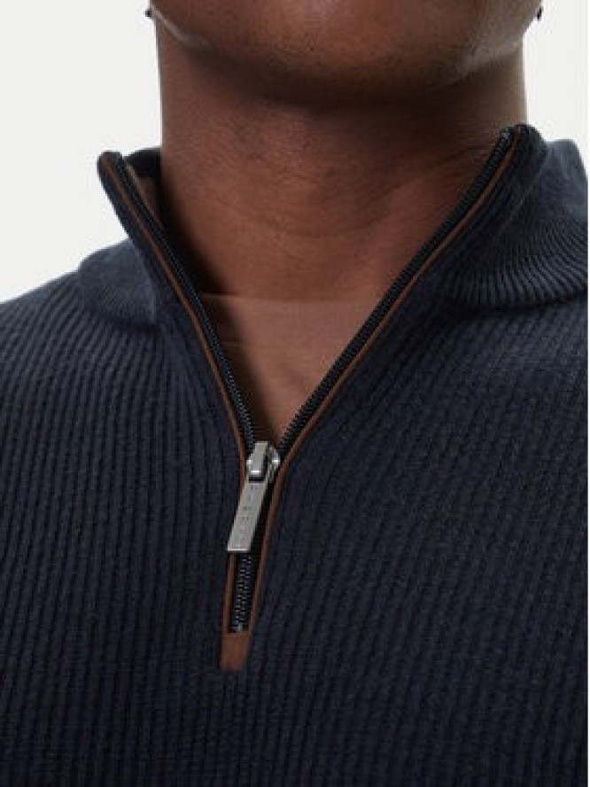 Bugatti Sweter 7500-85525D Granatowy Regular Fit