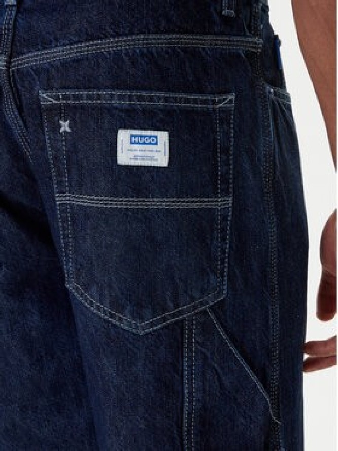 HUGO Jeansy Carpenter 50553473 Granatowy Baggy Fit