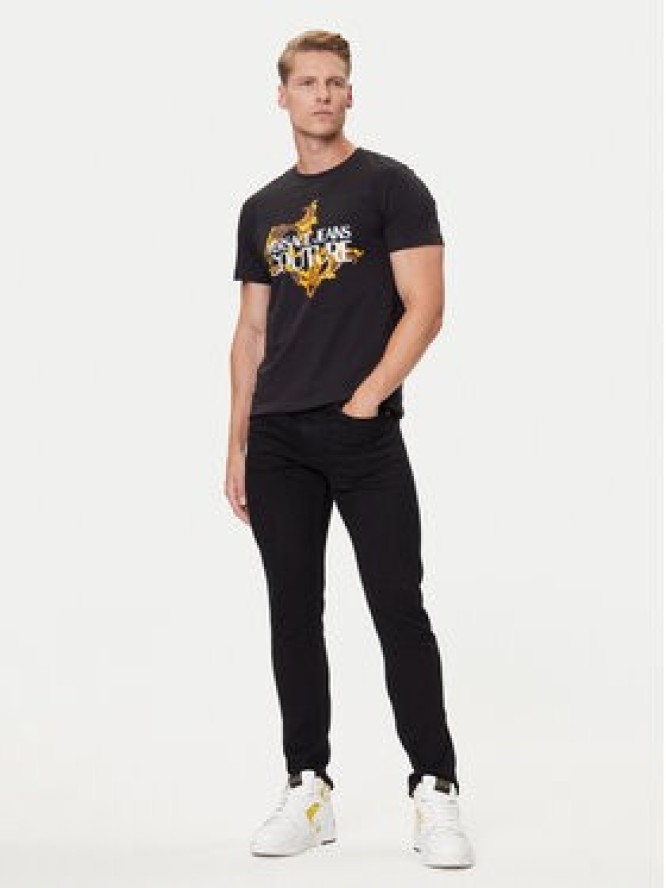 Versace Jeans Couture T-Shirt 79GAHE02 CJ00E Czarny Regular Fit