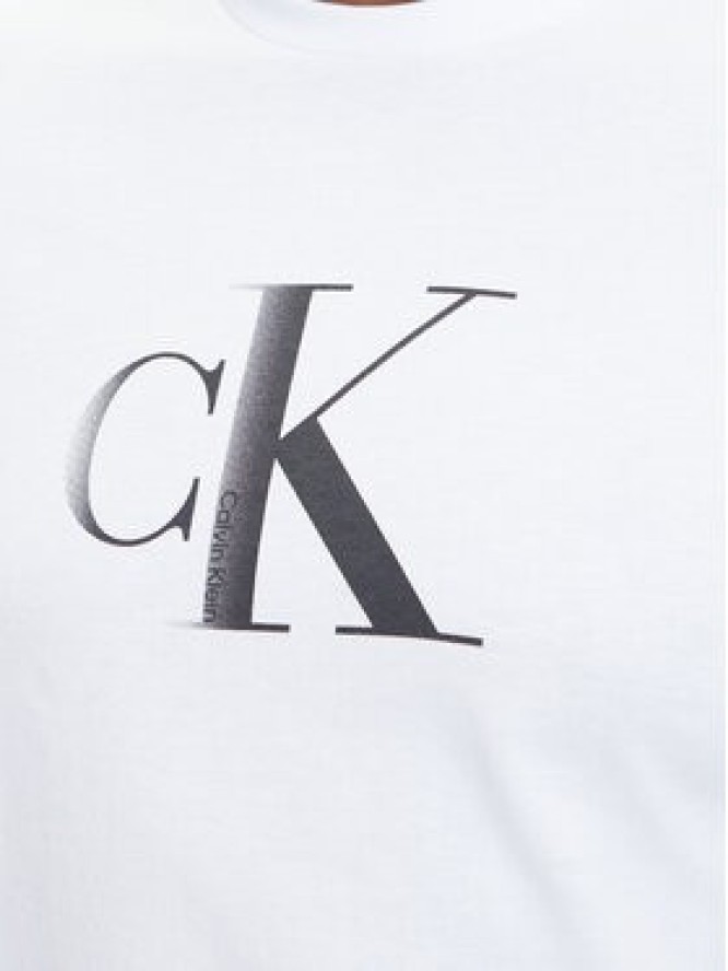 Calvin Klein Jeans T-Shirt Center Monogram LV04RC857G Biały Regular Fit