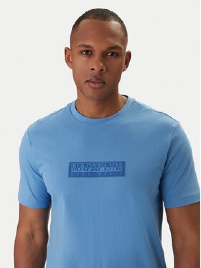 Napapijri T-Shirt S-Box Logo NP0A4IFL Niebieski Regular Fit