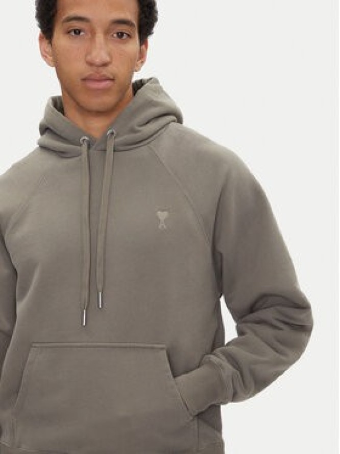 AMI Paris Bluza USW274.747 Khaki Regular Fit