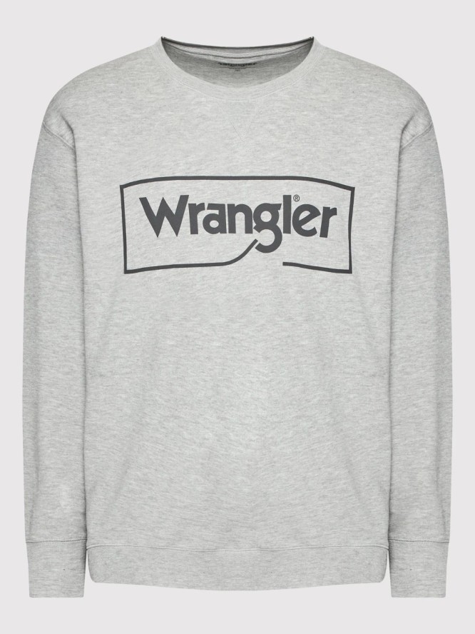 WRANGLER FRAME LOGO CREW MĘSKA BLUZA NADRUK MID GREY W662HAX37 112320241