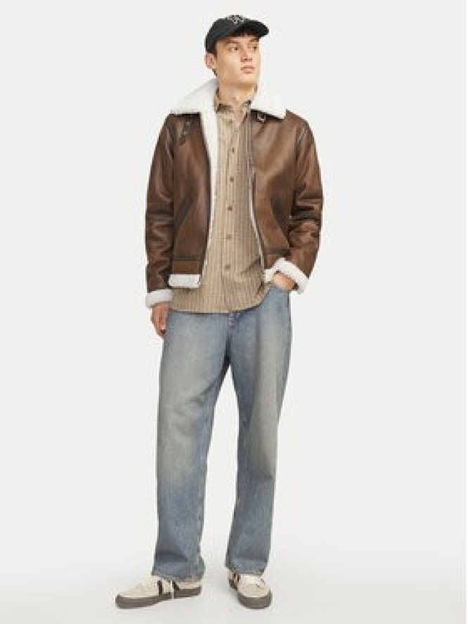 Jack & Jones Kurtka z imitacji skóry Cole Aviator 12261819 Brązowy Regular Fit