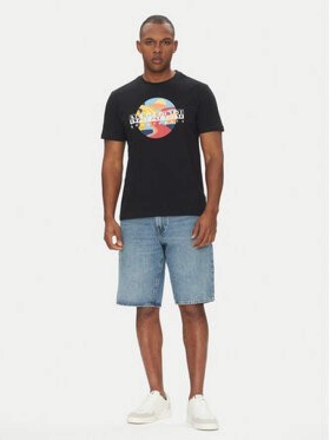 Napapijri T-Shirt S-Valdor NP0A4IE6 Czarny Regular Fit