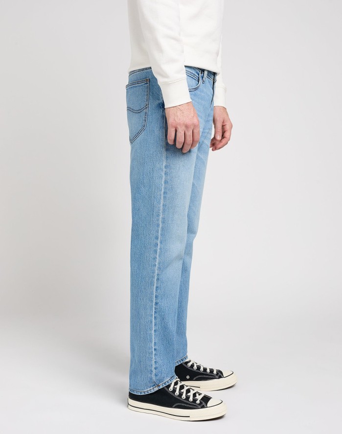 MESKIE SPODNIE LEE DAREN ZIP FLY SOLID BLUES 112350160