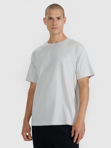 4F T-shirt oversize gładki męski - szary M