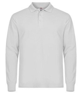 clique Manhattan L/S koszulka polo z długim rękawem męska, biała – White