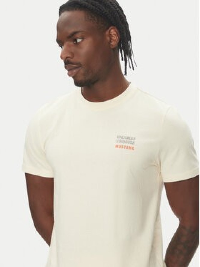 Mustang T-Shirt Austin 1016502 Beżowy Regular Fit