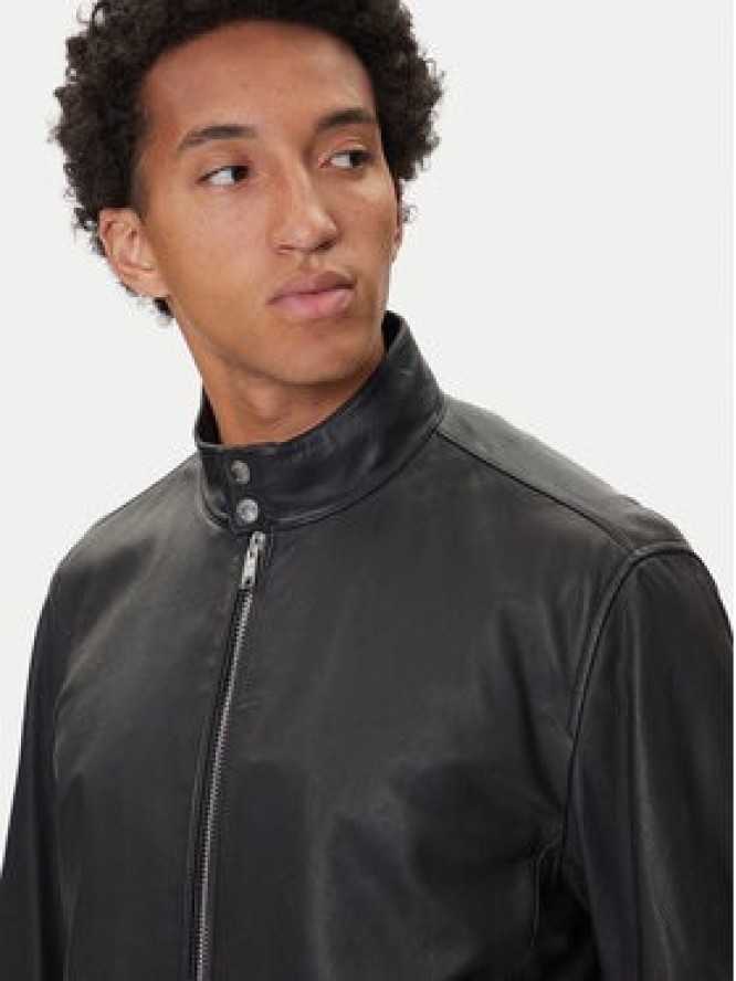 BOSS Kurtka skórzana H-Moiner 50543899 Czarny Regular Fit