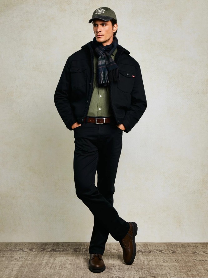 Jeansy męskie z prostą nogawką czarne Toros 915