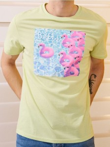 Koszulka z kolorowym letnim nadrukiem - zielony