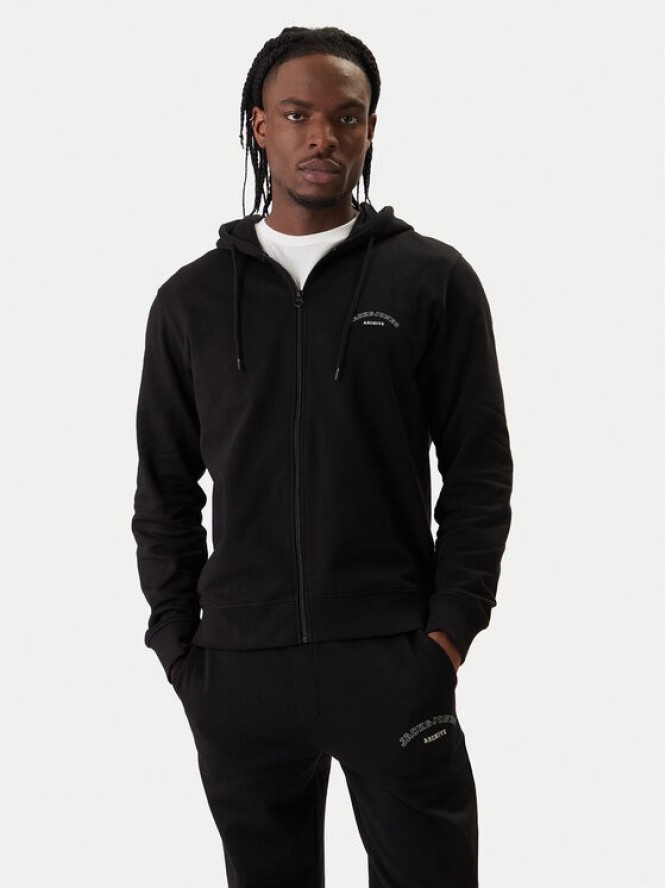 Jack & Jones Bluza College Logo 12288363 Czarny Regular Fit