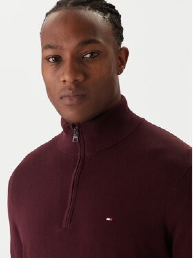 Tommy Hilfiger Sweter Essential MW0MW37331 Bordowy Regular Fit