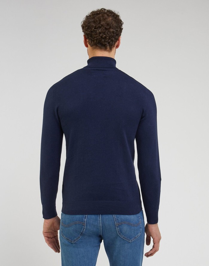 LEE HIGH NECK KNIT MĘSKI SWETER ELEGANCKI CIEPŁY SKY BLUE 112342994 L83C016371