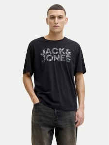 Jack & Jones T-Shirt Ejeff Logo 12288536 Czarny Regular Fit
