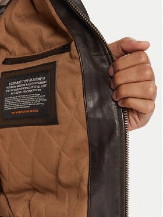 Milestone Kurtka skórzana MSMatti 531070 60400 Czarny Regular Fit