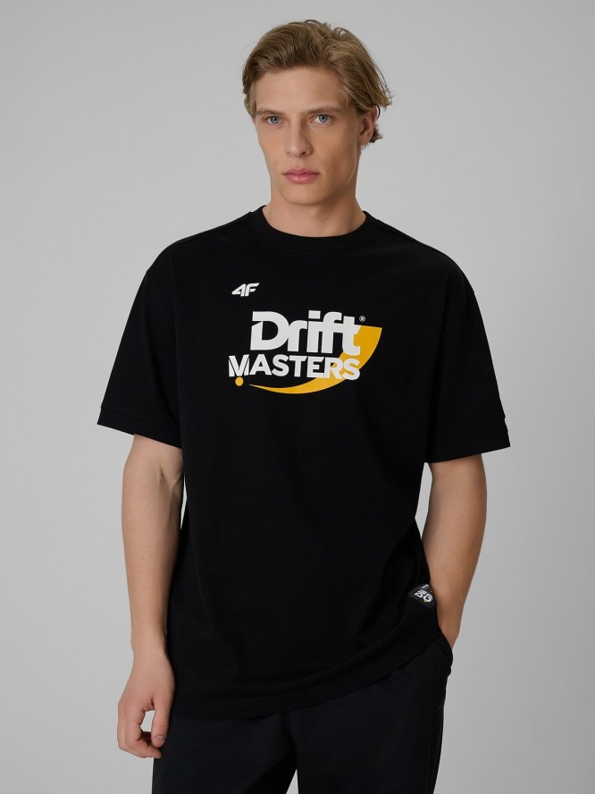 4F T-shirt loose z nadrukiem uniseks 4F x Drift Masters - czarny S