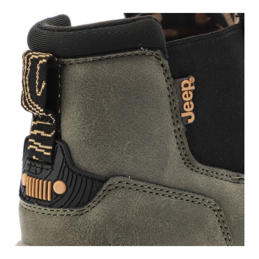 Zielone Botki Jeep Wsuwane Obuwie Męskie Military
