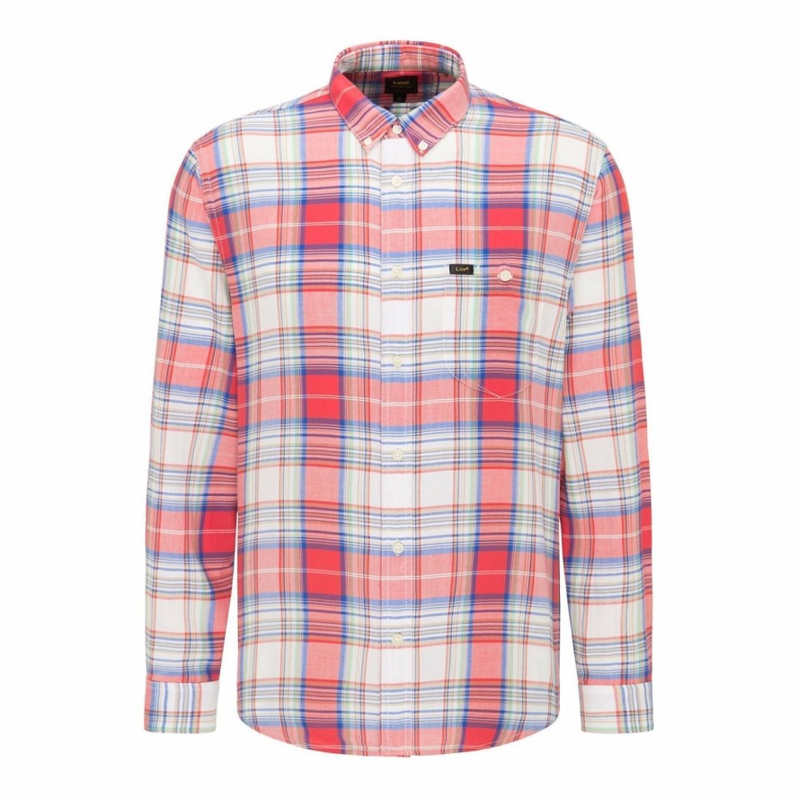 LEE RIVETED SHIRT MĘSKA KOSZULA MATERIAŁOWA AURORA RED L66IKNNV 112116429