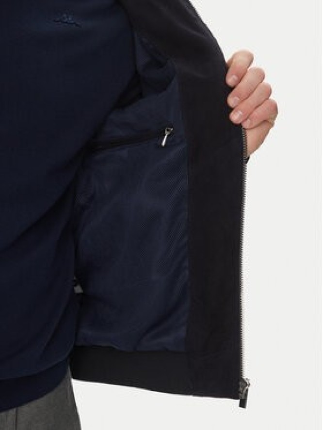 Serge Pariente Kurtka skórzana M888 Granatowy Regular Fit