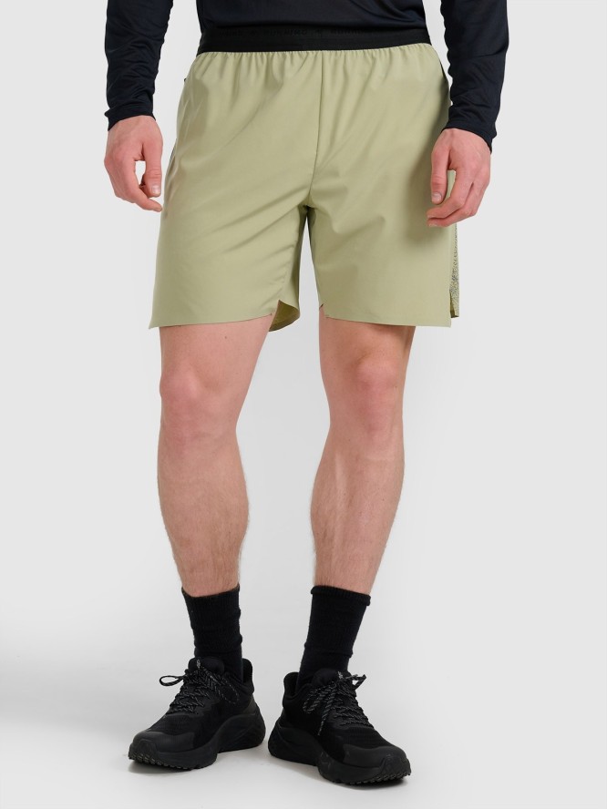 4F Spodenki do biegania szybkoschnące męskie - oliwkowe/khaki S