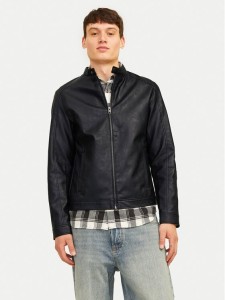 Jack & Jones Kurtka z imitacji skóry Dylan 12261195 Czarny Slim Fit