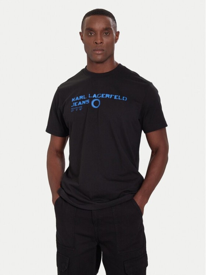 Karl Lagerfeld Jeans T-Shirt A4M17022 Czarny Regular Fit
