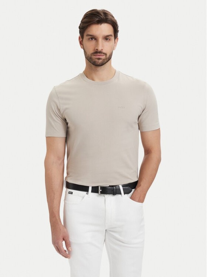 BOSS T-Shirt Thompson 01 50468347 Beżowy jasny Regular Fit
