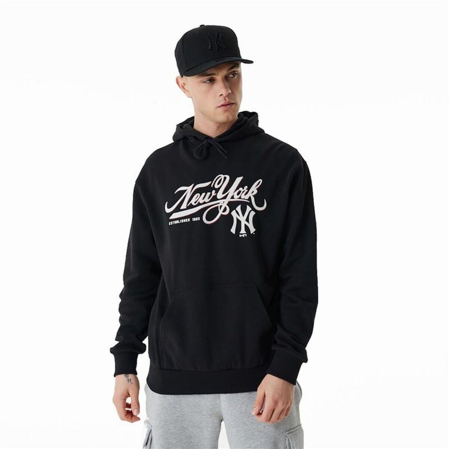 Bluza z kapturem Unisex New Era MLB Retro Graphic New York Yankees Czarny