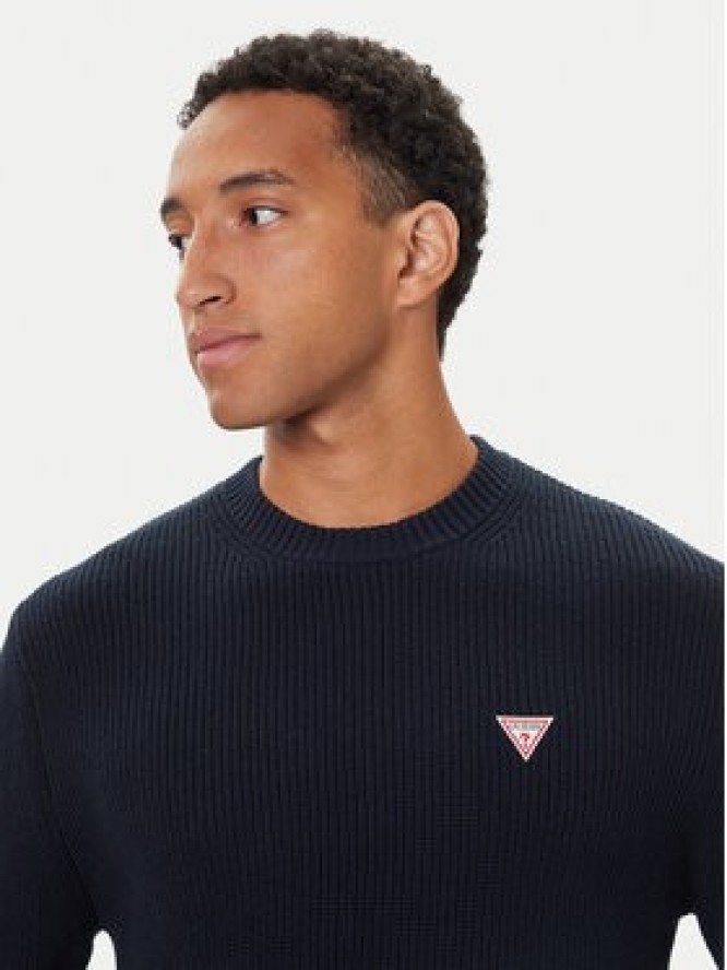 Guess Sweter M4BR30 Z3HM1 Granatowy Regular Fit