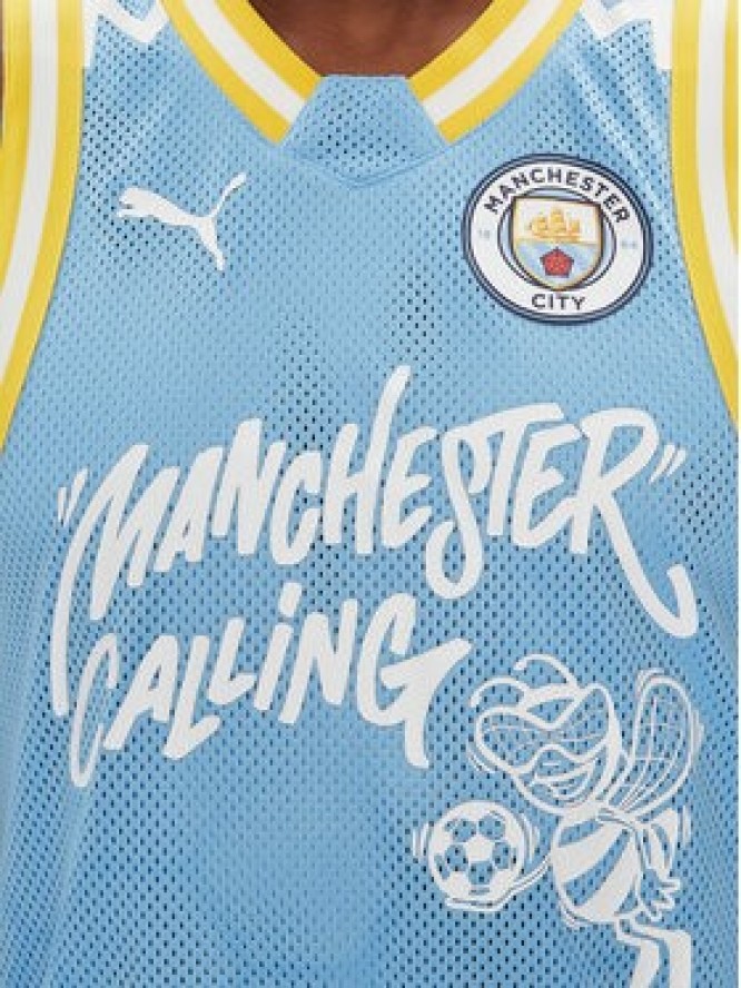 Puma Tank top Hoops Manchester City 631693 Błękitny Regular Fit