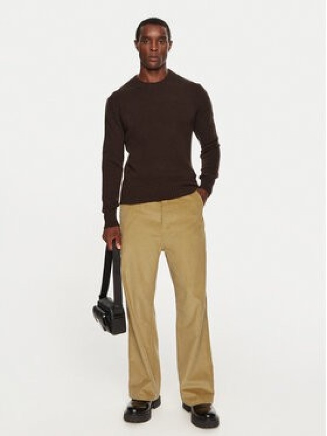 AMI Paris Sweter HKS057005 Brązowy Regular Fit