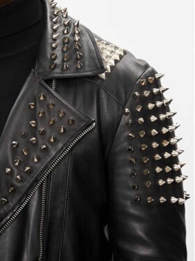 Serge Pariente Kurtka skórzana Studer Czarny Slim Fit