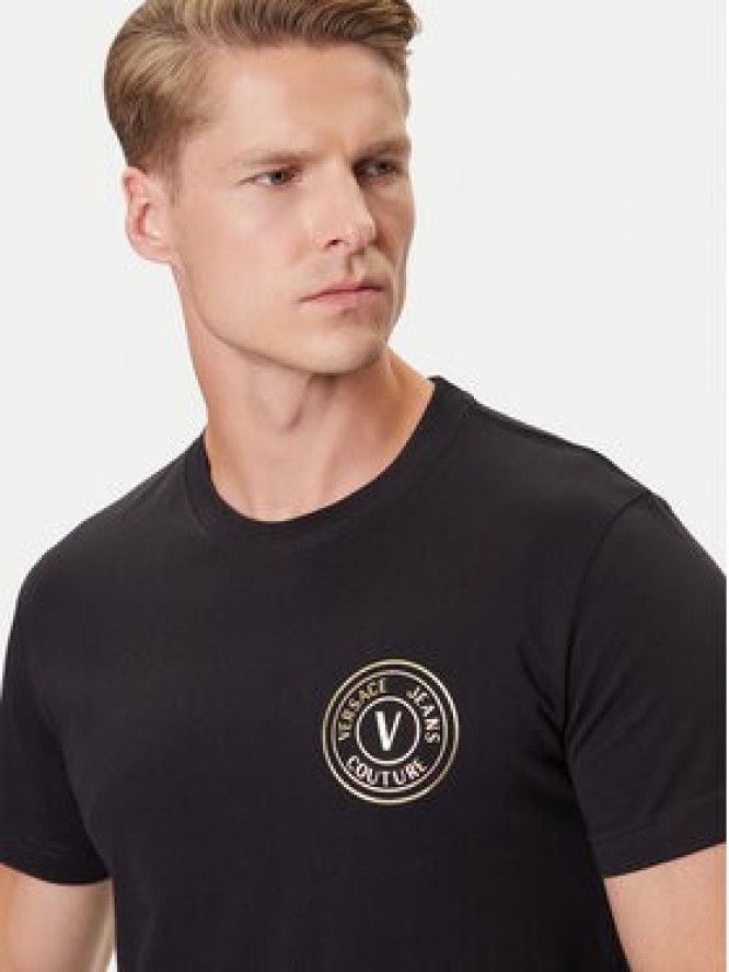 Versace Jeans Couture T-Shirt 79GAHT00 CJ00T Czarny Regular Fit