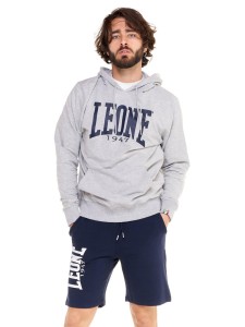 Leone 1947 Apparel Męska bluza z kapturem i dużym logo, lekka bawełna