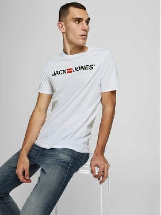 Jack & Jones T-Shirt Corp Logo 12137126 Biały Slim Fit