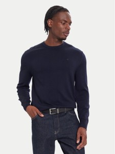 Calvin Klein Sweter LV04LB305G Granatowy Regular Fit