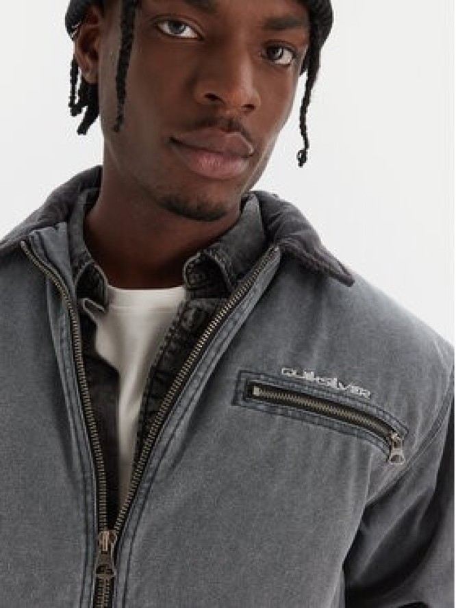 Quiksilver Kurtka jeansowa Shaper Pad EQYJK04174 Szary Regular Fit